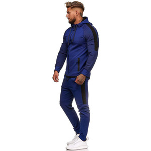 Custom Fabric Men's Raglan Sleeve Stylish Zip <b>Up</b> Hoodie With Track Pants Tracksuits Set With Your Own Logo - Product Image 2