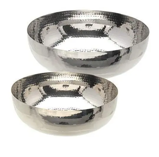 aluminum decorative fruit bowl / decorative bowls set hammered silver decorative bowl set of 2