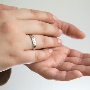 Bague musulmane en argent Sterling 925 pour femmes, avec lettre, style arabe, bijoux gravés - Product Image 4