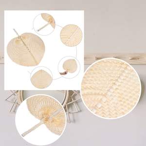 Abanico Tropical de rafia Natural, abanico tejido de bambú 99GD - Product Image 3
