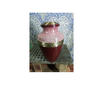 Suministros funerarios de METAL rosa y dorado, urna funeraria de Brassworld, India - Product Image 1