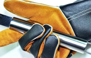 Guantes de cuero dividido de vaca de talla XL para trabajos de construcción y soldadura, guantes de seguridad de goma anticorte impermeables resistentes al fuego - Product Image 5