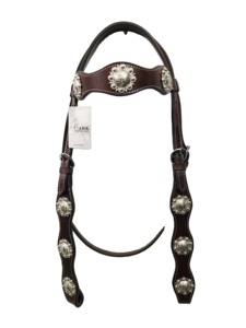 ชุดตะขอเกี่ยวแบบตะวันตกทำจากหนังสไตล์อเมริกัน,เฮดแผงลอยคริสตัลทำจากหนังวัวสำหรับขี่รถขี่ม้า - Product Image 2