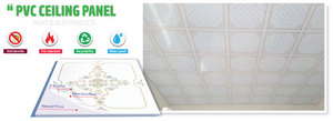 Panneau de plafond en PVC 8 mm d'épaisseur 603x603 mm Brillant Imperméable Ignifuge Isolation thermique Acoustique Décoration intérieure Plafonds tendus - Product Image 3
