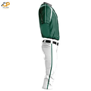Uniforme de baseball 2 pièces de haute qualité, uniforme de Baseball 100% Polyester rayé, uniforme de Baseball avec Design personnalisé à boutons - Product Image 3