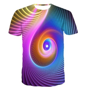 Camiseta estampada con patrón colorido de talla grande, alta calidad, precio bajo, novedad de verano, 2021 - Product Image 1