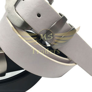 Cinturón plano sencillo de cuero sintético para mujer, Cinturón de piel sintética con doble aro de metal, suave y ligero, a precio barato - Product Image 5