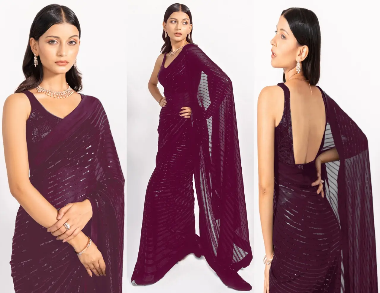 Ropa de la India y paquistaní, Saree de trabajo con secuencia Bangalory, blusa de trabajo, pieza/mejor calidad, Saree de baja tasa