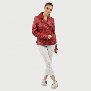 PIHA SPORTS Custom Made Logo Winter Genuine <b>Leather</b> Sheep Skin Motorcycle <b>Jacket</b> for Women Windproof Quick Dry - Product Image 4