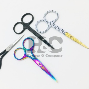 Nueva Tijera para cutículas para el cuidado de las uñas, puntas doradas impresas, acero inoxidable, tijeras de manicura afiladas sostenibles curvadas, visón - Product Image 2