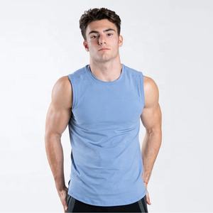 Camiseta sin mangas deportiva para hombre con logo, tacto suave, 100% algodón, corte holgado, cuello redondo, logo en la parte delantera/trasera - Product Image 5