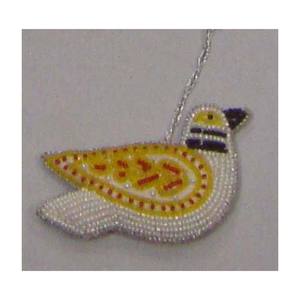 Ornements suspendus en perles d'oiseaux décoratifs de Noël fabriqués en Inde - Product Image 1