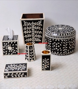 MOTHER OF PEARL เตาเผาเครื่องหอมประดับ,กล่องทิชชู่ทำจากไม้ไผ่กล่องเก็บของและถังขยะตกแต่งเทศกาลรอมฎอนสำหรับให้เป็นของขวัญแจกฟรี - Product Image 1