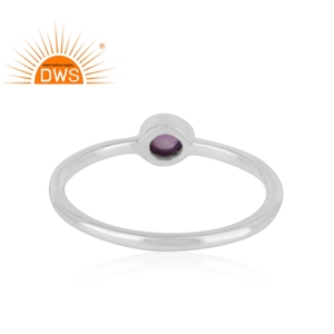Anillo de plata de ley brillante hecho a mano, joyería de amatista Natural, anillo de piedras preciosas - Product Image 3