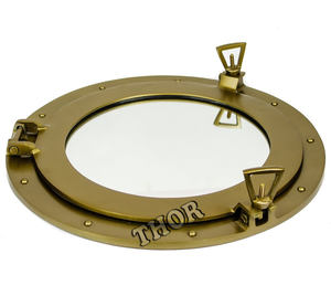 Miroir de Salle de Bain en Laiton Antique, Style Vintage Élégant, Hublot, Fenêtre en Verre, Décor à la Maison, 11 Pouces - Product Image 1