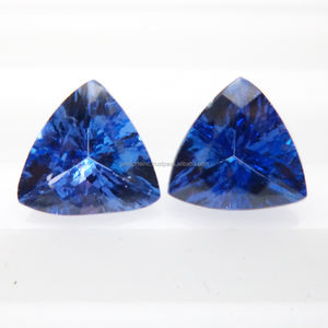 หิน Tanzanite จากธรรมชาติ100% เป็นรูปวงรีสีน้ำเงินเข้มหมอนอิงแบบเหลี่ยมเพชรพลอยทำด้วยมือ100% หินแทนซาไนต์แท้ - Product Image 2