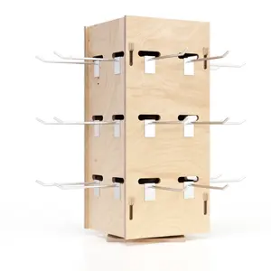 Espositore Rotante a Quattro Lati in Legno di Alta Qualità Italiana per Biglietti d'Auguri, per Negozi al Dettaglio e Centri Commerciali - Product Image 1