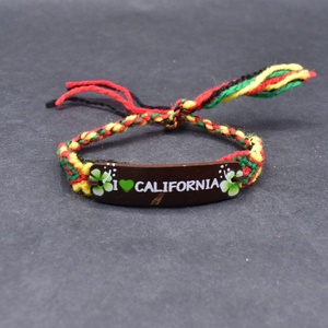 Pulsera de la amistad hecha a mano con colgante de coco Estilo Hawaiano, brazalete trenzado - Product Image 2
