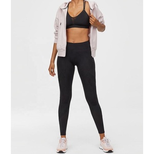 Ensemble de leggings de sport personnalisés pour femmes, taille mi-haute, soutien-gorge de sport taille haute, décontracté, respirant, sans couture, tricoté antibactérien - Product Image 4