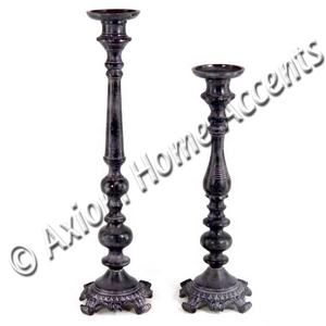 Soporte de pilar de vela de boda de aluminio más vendido Acabado en plata cepillada Diseño europeo moderno Juego de 2 por Axiom Home Accents - Product Image 4