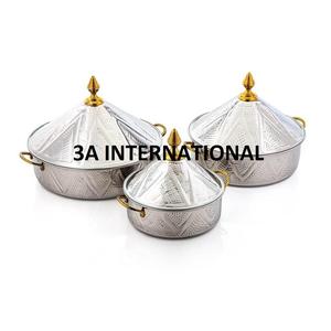 Royal Look Home Hotel Restaurant Utilisation Incrustation d'os Finition Casseroles arrondies isolées à double paroi servant une marmite - Product Image 4