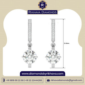 Boucles d'oreilles en diamant à la mode plaquées or blanc 14 carats Offre Spéciale pour femmes accessoire de bijoux de qualité supérieure - Product Image 2