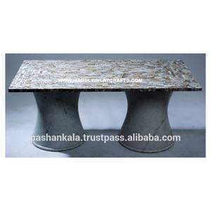 Tablero de mesa rectangular de concha marina y nácar - Product Image 1