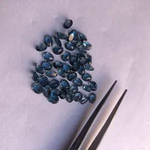 Shop Online 6x4mm Natural London Blue Topaz Stone Faceted Oval Cut Loose Gemstone Supplier at Wholesale Factory Price Buy Now