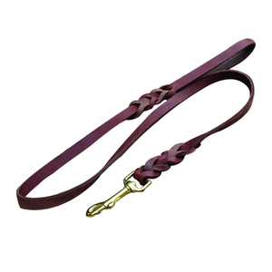 Laisse de chien réglable en cuir véritable de luxe formation marche laisse pour animaux de compagnie solide Durable fait à la main personnalisé poignée tressée dentelle - Product Image 3