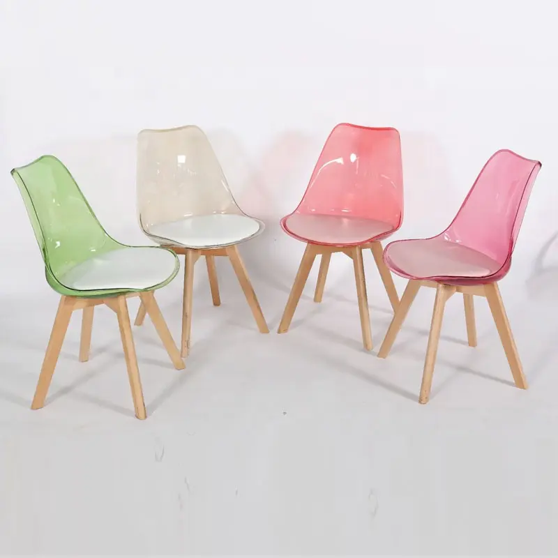 PET PC transparent chair colorful living room plastic dining chairs transparent acrylic chair for restaurant wholesale