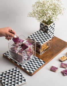 ฝังไม้แม่มุกและเรซิ่นถาดกล่องอะคริลิและเรซิ่นฝังชาวไร่สำหรับบ้านและเดือนรอมฎอนแจกของรางวัลโดย United Trade World - Product Image 1