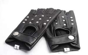 2020 New arrival pure leather <b>gloves</b> with metal studs for fashion with comfort half <b>fingered</b> <b>gloves</b> - Product Image 2