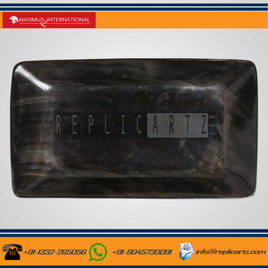 Replicartz Bandeja de Servir de Alta Calidad, 100% Cuerno Natural, Hecha en India, para Comida, Café, Decoración, Cocina, Estilo Rústico, Bandeja Circular - Product Image 2