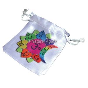 Color Chakra Sanskrit Printed Pouch For Sale | 7 Chakra Sanskrit Printed Pouch - Product Image 1