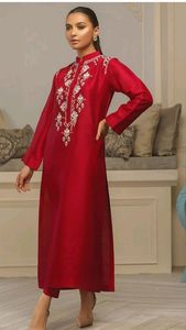 DECENT--&--TRENDY--LONG--KURTA & STYLISH <b>PANT</b>--WITH ELEGANT EMBROIDERY WORK---FOR Party-wear-dress for Party/ Wedding =2021-- - Product Image 2
