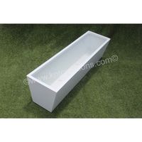 Pot Tanaman Persegi Panjang KNT Wholesale dari Fiberglass Putih, Ukiran Tangan Klasik, Hasil Akhir Halus Mengkilap, Desain Unik untuk Dalam/Luar Ruangan