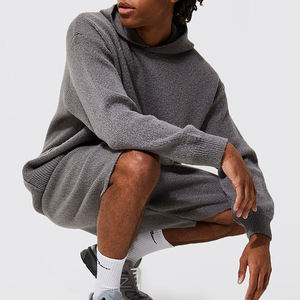 ชุดเสื้อฮู้ดโอเวอร์ไซส์สำหรับผู้ชายชุดเสื้อมีฮู้ดแขนยาวและกางเกงขาสั้นสำหรับฤดูหนาวออกแบบได้ตามต้องการ - Product Image 3