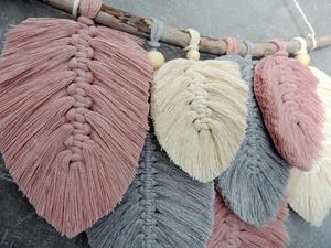 Macrame Leaf, Macrame <b>Feather</b> for Home Decoration - Product Image 4