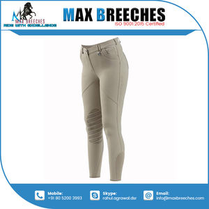 Jodhpurs cómodos de alta calidad directos de la India con parche de rodilla de silicona, pantalones ecuestres para montar a caballo - Product Image 2