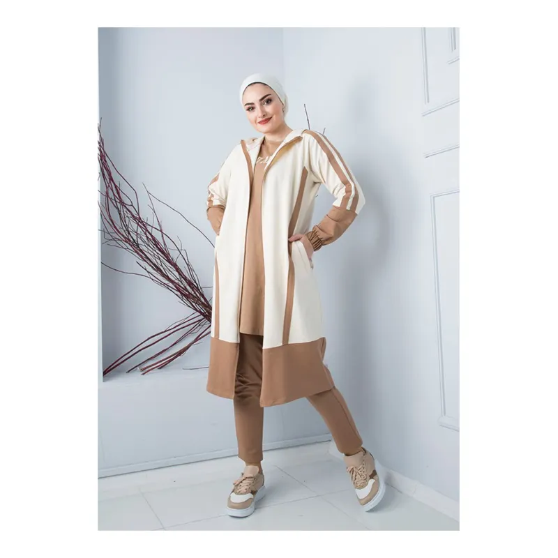 Neue Saison Frauen 3 Stück Mit Kapuze Trainingsanzug Set Islamische Kleidung Abaya Kaftan Muslim Islamischen Mode Türkische Qualität