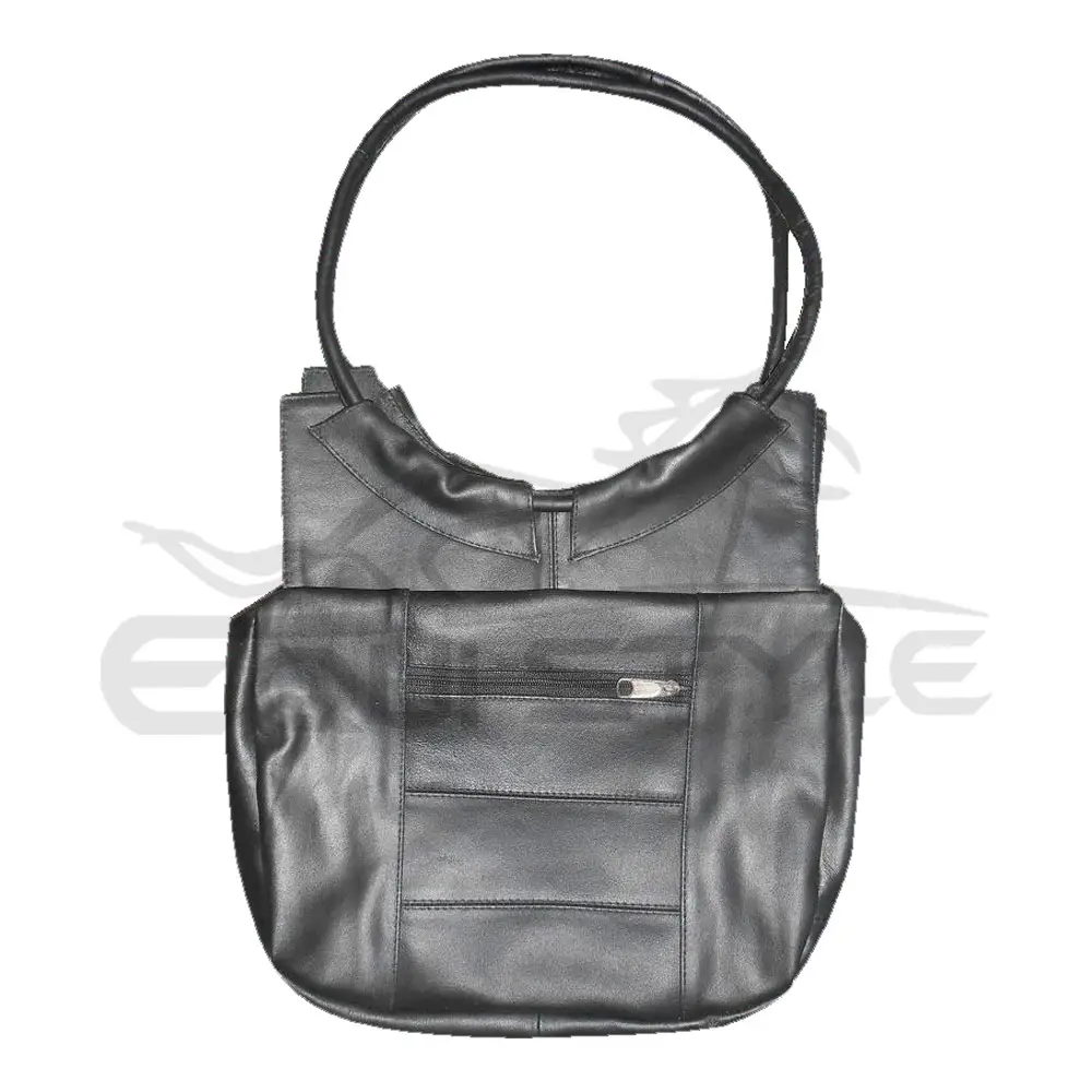 Black Shoulder Bags For Women Small Leather Tote Bag Customize Logo & Color OEM Simply Elegant Made in Pakistan By Equi Style