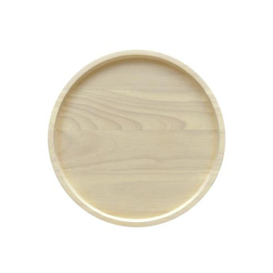 Assiette de service ronde en bois de qualité supérieure, couleur naturelle, design minimaliste, vaisselle et assiettes en bois massif, assiette de présentation ronde en bois - Product Image 1