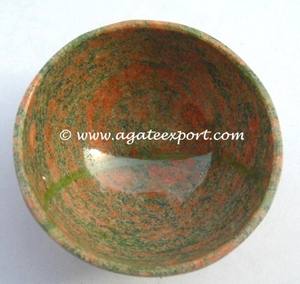 หินอาเกต unakite ชามหินแกะสลักรักฮวงจุ้ยอัญมณีตกแต่งบ้านขายดี - Product Image 1