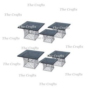 โต๊ะเหล็กสีดำทรงกลมสำหรับบุฟเฟ่ต์อาหารเค้กผลไม้ร้านอาหาร - Product Image 3