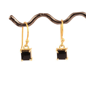 Boucles d'oreilles en onyx plaqué or/argent, bijou carré en forme de goutte, vente en gros, prix moins cher, livraison gratuite - Product Image 4