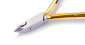 Pinces à cuticules plaquées or en titane pinces à cuticules manucure avec acier inoxydable japonais 440C 4.5 "pince à ongles pour la beauté - Product Image 2