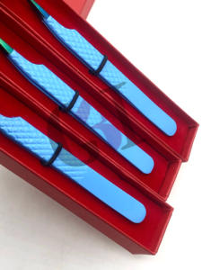 แหนบต่อขนตา90องศาทำจากสเตนเลสสตีลเคลือบผงสีฟ้าพร้อมปลายสายรุ้ง - Product Image 5