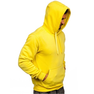 US EU Oversize personnalisé écologique polaire hiver couleur unie sweats à capuche brodés 65 coton 35 polyester sweat à capuche pour hommes - Product Image 5
