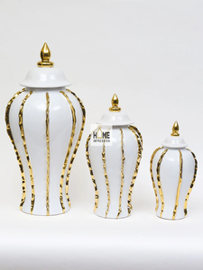Venta al por mayor hecho a mano moderno blanco Cherish alto aluminio contemporáneo oro forro hoja diseñador moda jarrones de mesa mejor venta - Product Image 4