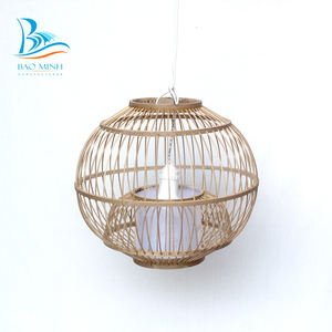 TENDANCE CHAUDE! Lampe à suspension ronde en bambou tissé écologique fabriquée à la main au Vietnam - Product Image 2